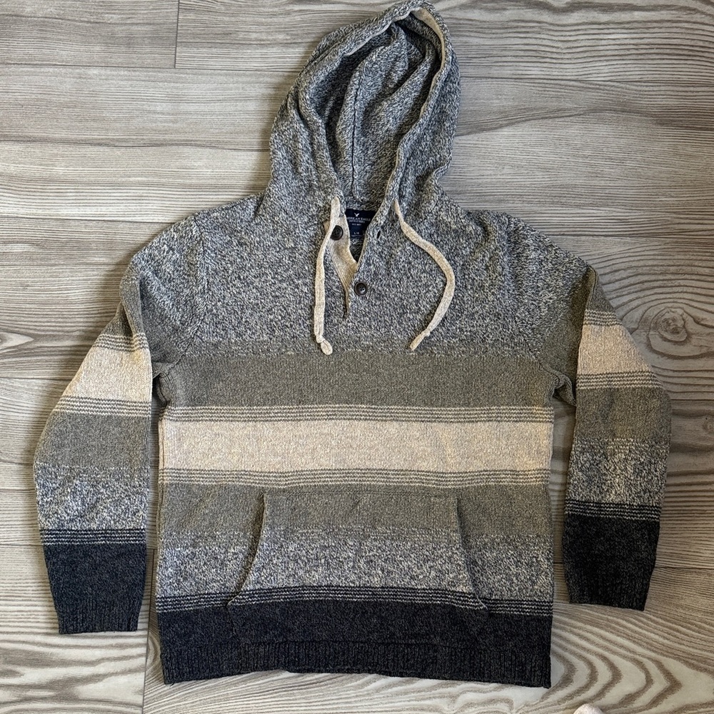 American Eagle Outfitters Knit Cardigan in Gray and Cream